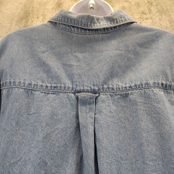Blair Women Size XL Embroidered Angel Denim Button Down Shirt Top 90s Grannycore - Picture 7 of 12